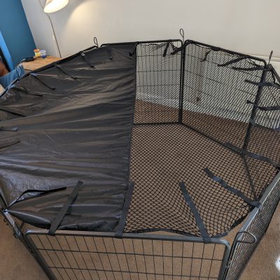 Cover Large 8 Side Sun Shade Heavy Duty Pet Pen Play Dog Cage Crate Run Fitted Elastic